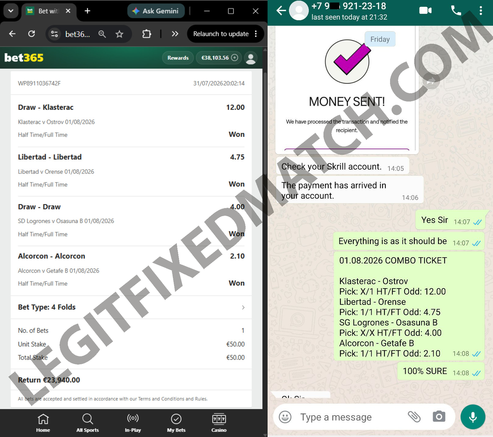 VIP combo football ticket